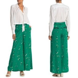 NWOT Free People Bennie Printed Wide Leg Pants